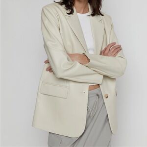 OAK+FORT Vegan leather beige blazer size S